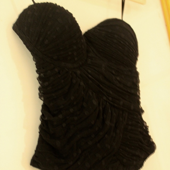 Strapless Gathered Eyelet Lace Bustier - Picture 6 of 6
